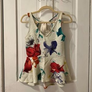 Anthropologie Peplum Blouse with Tie Back